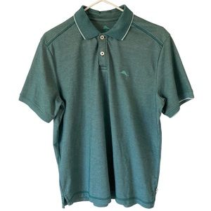 Tommy Bahama Mens Size S Polo Shirt Seafoam Green Short Sleeve Supima Cotton